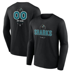 San Jose Sharks Personalized Name & Number Midfielder Long Sleeve T-Shirt - Black T-shirts