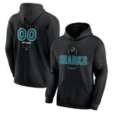 San Jose Sharks Personalized Name & Number Midfielder Pullover Hoodie - Black Hoodies