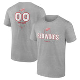 Detroit Red Wings Personalized Name & Number Midfielder T-Shirt - Gray T-shirts