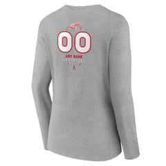 Detroit Red Wings Women's Personalized Name & Number Midfielder Long Sleeve V-Neck T-Shirt - Gray T-shirts