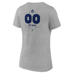 Toronto Maple Leafs Women's Personalized Name & Number Midfielder V-Neck T-Shirt - Gray T-shirts
