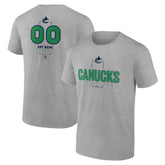 Vancouver Canucks Personalized Name & Number Midfielder T-Shirt - Gray T-shirts