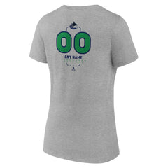 Vancouver Canucks Women's Personalized Name & Number Midfielder V-Neck T-Shirt - Gray T-shirts