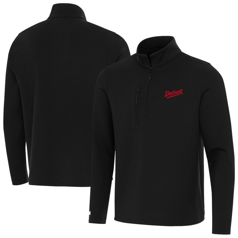 Detroit Red Wings Antigua 2025 NHL Stadium Series Insider Quarter-Zip Top - Black Tops