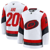 Sebastian Aho Carolina Hurricanes Fanatics Away Premium Jersey - White Jerseys