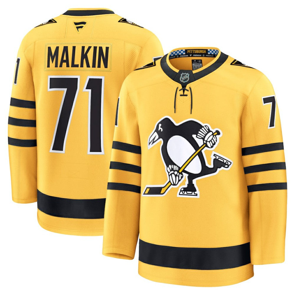 Evgeni Malkin Pittsburgh Penguins Fanatics Alternate Premium Player Jersey - Gold Jerseys