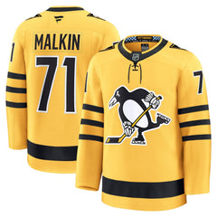 Evgeni Malkin Pittsburgh Penguins Fanatics Alternate Premium Player Jersey - Gold Jerseys