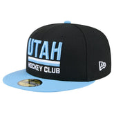 Utah Mammoth New Era Lockup 1st Season 59FIFTY Fitted Hat - Black/Light Blue Hats