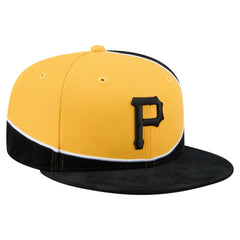 Pittsburgh Pirates Retro Split Corduroy Snapback Hat Black/Gold