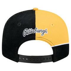 Pittsburgh Pirates Retro Split Corduroy Snapback Hat Black/Gold