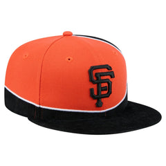 San Francisco Giants Retro Split Corduroy Snapback Hat Black/Orange