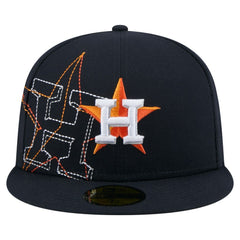 Houston Astros Yarn Stitch 59FIFTY Fitted Hat Navy