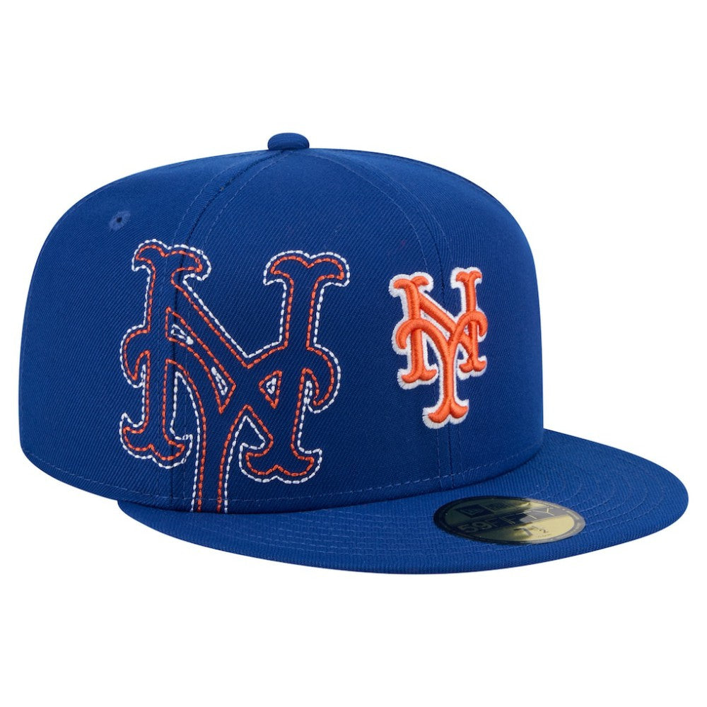 New York Mets Yarn Stitch 59FIFTY Fitted Hat Royal