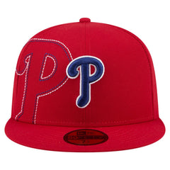 Philadelphia Phillies Yarn Stitch 59FIFTY Fitted Hat Red