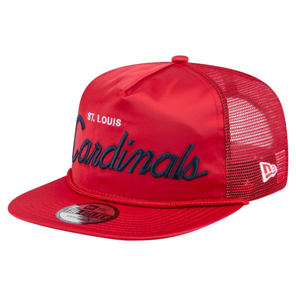 St. Louis Cardinals Retro Satin Script Golfer Adjustable Hat Red