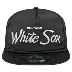 Chicago White Sox Retro Satin Script Golfer Adjustable Hat Black