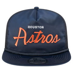Houston Astros Retro Satin Script Golfer Adjustable Hat Navy