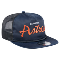 Houston Astros Retro Satin Script Golfer Adjustable Hat Navy