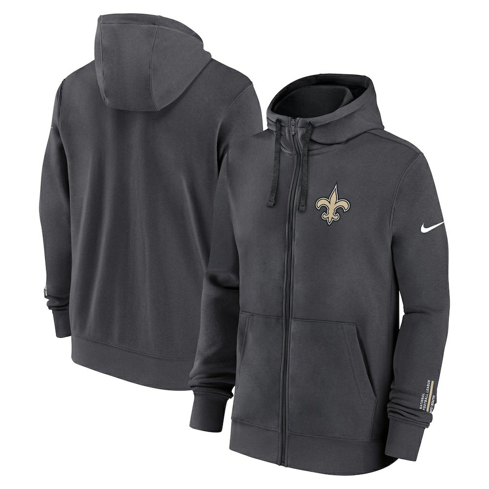 New Orleans Saints Primetime Club Full-Zip Hoodie - Anthracite on sale
