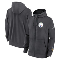Pittsburgh Steelers Primetime Club Full-Zip Hoodie - Anthracite on sale