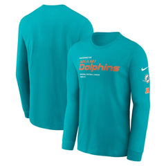 Miami Dolphins Play to Win Essential Long Sleeve T-Shirt - Aqua on sale