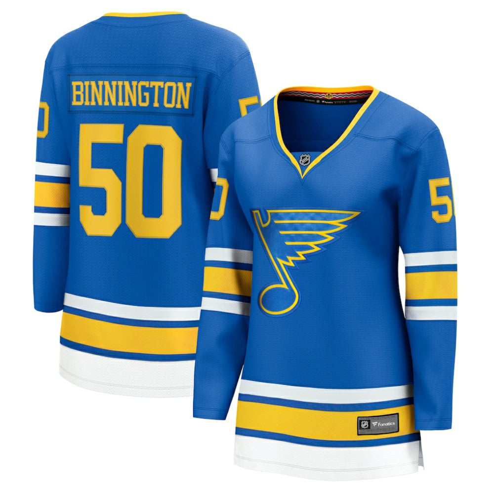 Jordan Binnington St. Louis Blues Fanatics Women's Home Breakaway Player Jersey - Blue Jerseys