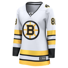 David Pastrnak Boston Bruins Fanatics Women's Away Breakaway Player Jersey - White Jerseys