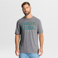 Los Angeles Chargers First Down Tribute Tri-Blend T-Shirt - Heather Gray discount
