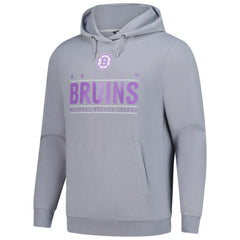 Boston Bruins Levelwear Hockey Fights Cancer Pulsar Off Season Tri-Blend Pullover Hoodie - Gray Hoodies