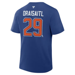 Leon Draisaitl Edmonton Oilers Fanatics Authentic Stack Name & Number T-Shirt - Royal T-shirts