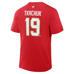 Matthew Tkachuk Florida Panthers Fanatics Authentic Stack Name & Number T-Shirt - Red T-shirts