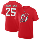 Jacob Markstrom New Jersey Devils Fanatics Authentic Stack Name & Number T-Shirt - Red T-shirts