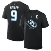 Clayton Keller Utah Mammoth Fanatics Authentic Stack Name & Number T-Shirt - Black T-shirts