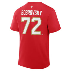 Sergei Bobrovsky Florida Panthers Fanatics Authentic Stack Name & Number T-Shirt - Red T-shirts