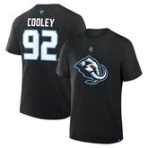 Logan Cooley Utah Mammoth Fanatics Authentic Stack Name & Number T-Shirt - Black T-shirts