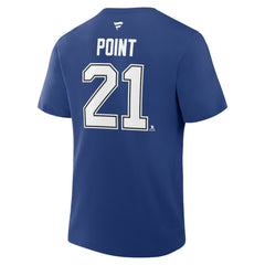 Brayden Point Tampa Bay Lightning Fanatics Authentic Stack Name & Number T-Shirt - Blue T-shirts