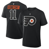 Travis Konecny Philadelphia Flyers Fanatics Authentic Stack Name & Number T-Shirt - Black T-shirts