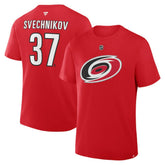 Andrei Svechnikov Carolina Hurricanes Fanatics Authentic Stack Name & Number T-Shirt - Red T-shirts