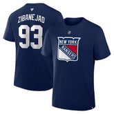 Mika Zibanejad New York Rangers Fanatics Authentic Stack Name & Number T-Shirt - Navy T-shirts