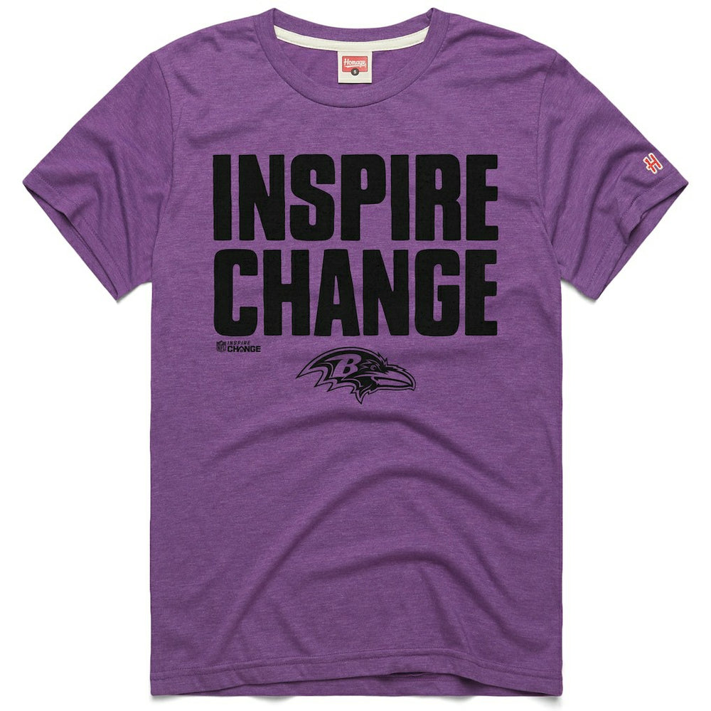 Baltimore Ravens Homage Unisex 2024 Inspire Change Tri-Blend T-Shirt - Purple for sale