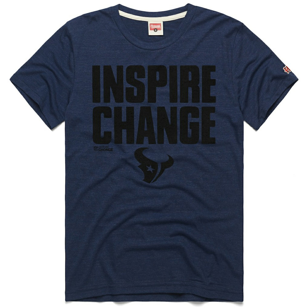 Houston Texans Homage Unisex 2024 Inspire Change Tri-Blend T-Shirt - Navy for sale