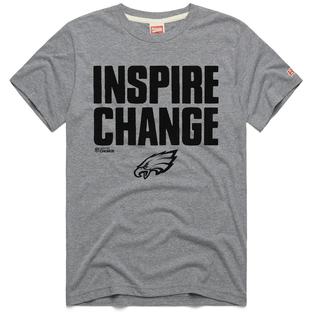 Philadelphia Eagles Homage Unisex 2024 Inspire Change Tri-Blend T-Shirt - Gray outlet