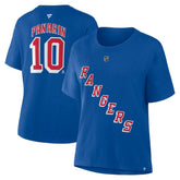 Artemi Panarin New York Rangers Fanatics Women's Authentic Stack Name & Number T-Shirt - Blue T-shirts
