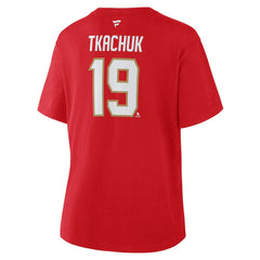 Matthew Tkachuk Florida Panthers Fanatics Women's Authentic Stack Name & Number T-Shirt - Red T-shirts