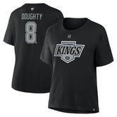 Drew Doughty Los Angeles Kings Fanatics Women's Authentic Stack Name & Number T-Shirt - Black T-shirts