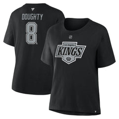 Drew Doughty Los Angeles Kings Fanatics Women's Authentic Stack Name & Number T-Shirt - Black T-shirts