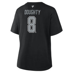 Drew Doughty Los Angeles Kings Fanatics Women's Authentic Stack Name & Number T-Shirt - Black T-shirts