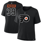 Matvei Michkov Philadelphia Flyers Fanatics Women's Authentic Stack Name & Number T-Shirt - Black T-shirts