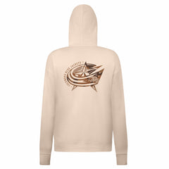 Columbus Blue Jackets Levelwear Women's Desert Camo Adorn Battalion Pullover Hoodie - Khaki Hoodies