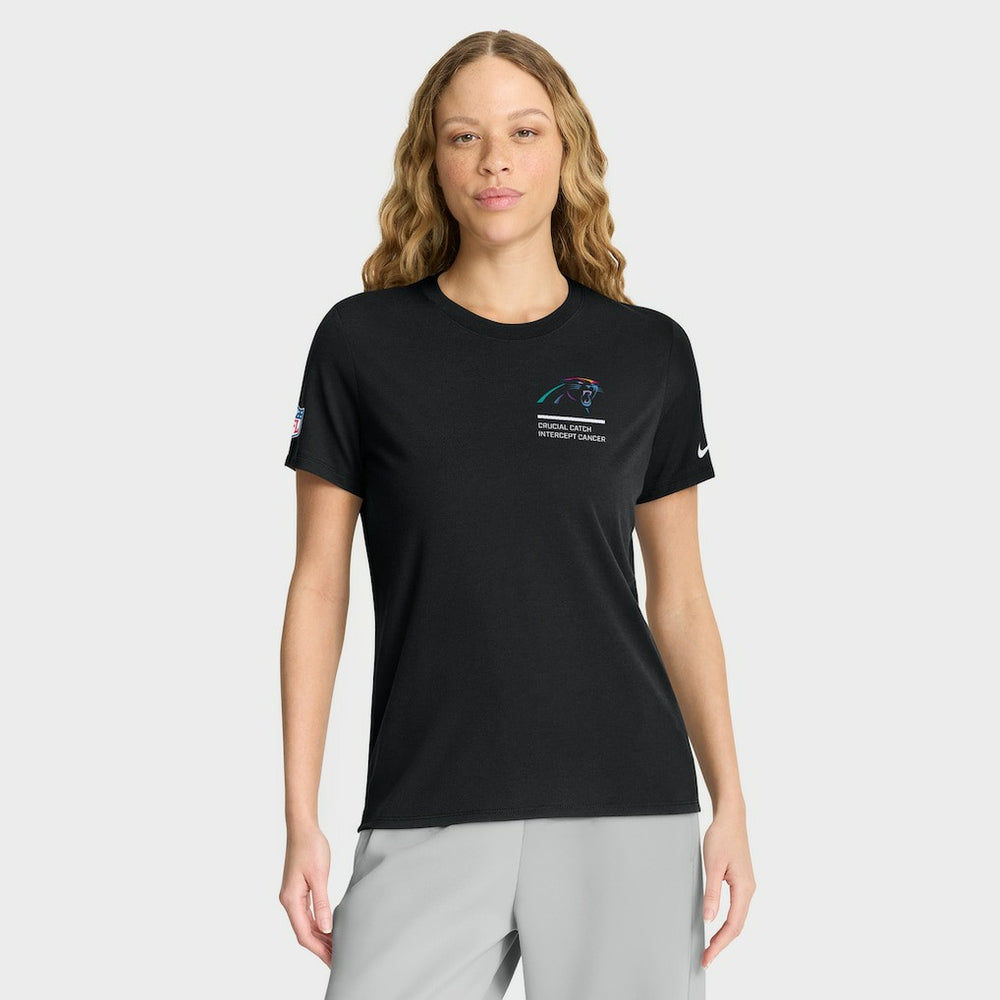 Carolina Panthers Women's 2025 NFL Crucial Catch Tri-Blend Dri-FIT T-Shirt - Black outlet